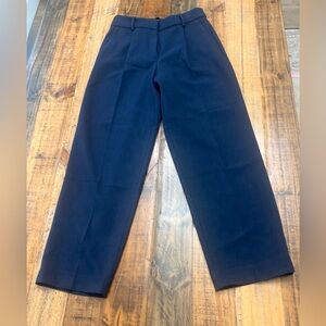 Banana Republic Dark Blue High Rise Trousers Office Everyday Casual Relaxed Posh